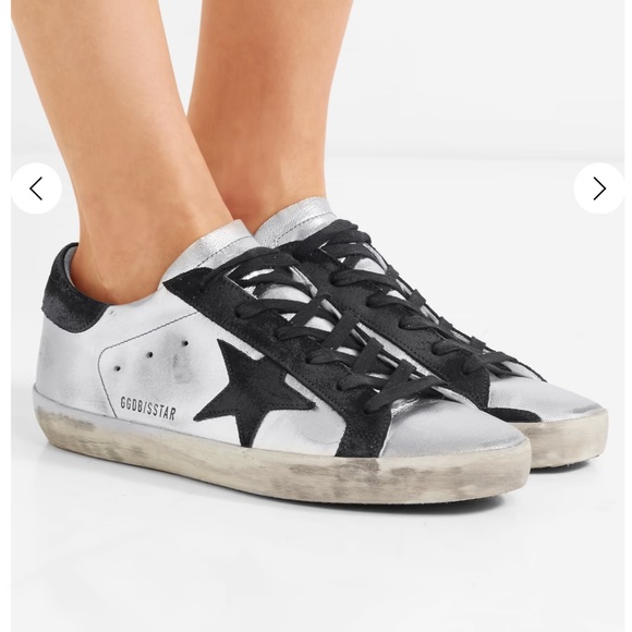 Golden Goose Silver and Black Sneakers - Picture 1 of 14